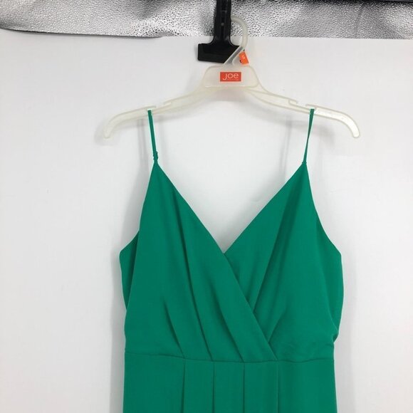 Adelyn Rae Emerald green  pleated surplice neckline high low maxi dress M - Picture 5 of 15